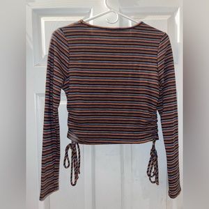 SAGE The Label Striped Ruched top